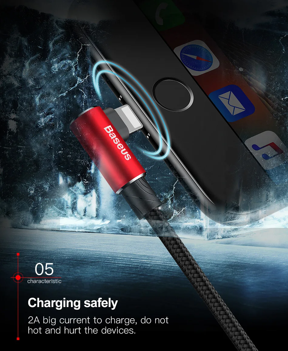 Baseus USB кабель для iPhone XR Xs Max 7 8 6 6s Plus 2A нейлоновый прочный телефонный кабель для iPhone 7 XR USB кабель для передачи данных Быстрая зарядка