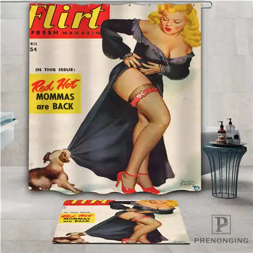 Индивидуальный pin up lady (1) водонепроницаемый занавеска для душа коврик дома ванной