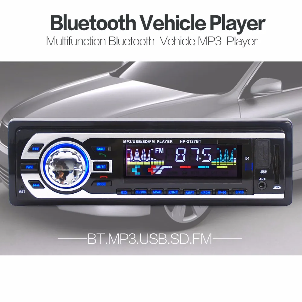 Автомобиль Радио панель Bluetooth с подарком 1-Din стерео FM USB/SD разъемом подачи внешнего сигнала AUX MP3 плеер в тире передатчик