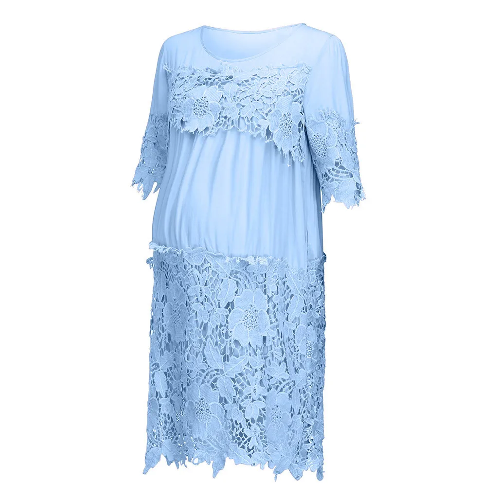 Кружевное платье SAGACE для беременных синее женское повседневное сексуальное