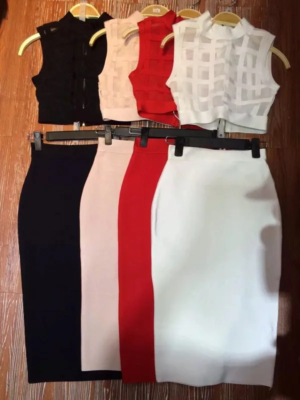 Высокое качество Красный 2 шт. Бандажное платье 2016 Платье из новой коллекции