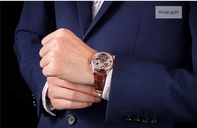 Настоящие Tourbillon часы копейка, механические часы для мужчин, ручной Ветер, Tourbillon чайки, полый ход, мужские часы