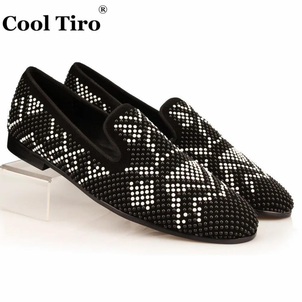 COOL TIRO/мужские лоферы со стразами и цвет белый золотистый черные замшевые