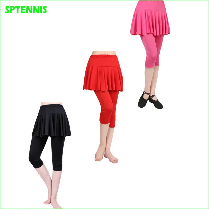 

False Two-piece Legging Woman Sports Pantskirt Compression Leggings With Short Skirt For Dacne Running Tennis M 5XL