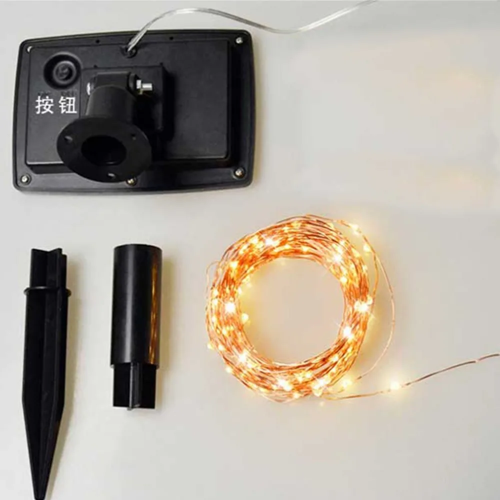 LED Solar Lights String 100/200 Leds Outdoor Waterproof Copper Wire For Decoration | Освещение