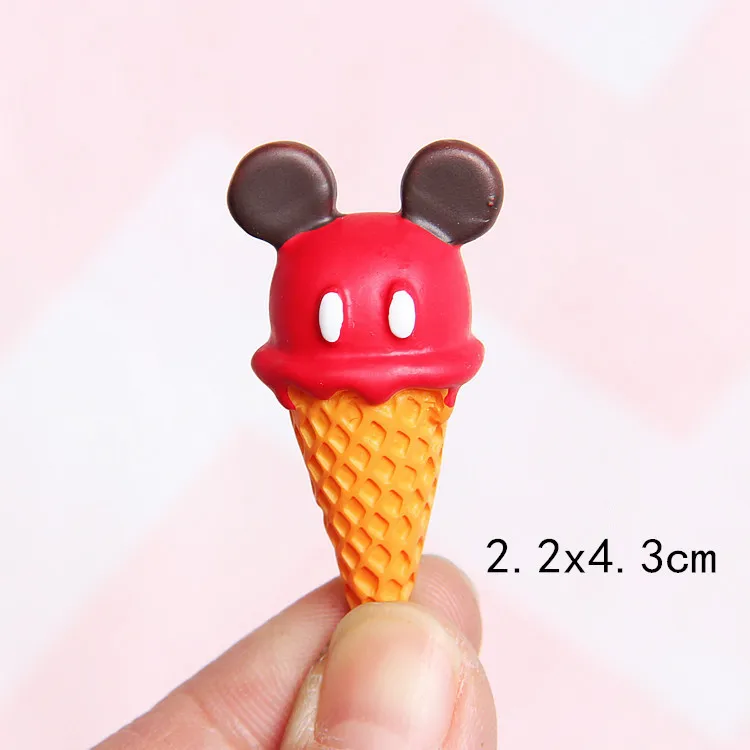 4 шт 3D моделирование пищевая Смола Кабошон мультфильм мышь миниатюрный мороженое кабошоны аксессуары DIY Украшение, скрапбукинг