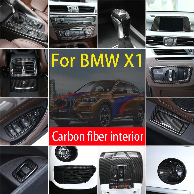 Углеродное волокно для BMW X1 F48 2016 2017 2018 ABS хромированные внутренние молдинги