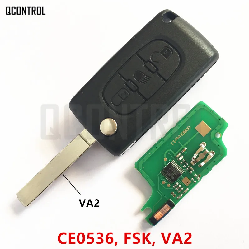 QCONTROL дистанционный флип-ключ 433 МГц подходит для CITROEN Berlingo C1 C2 C3 C4 C5 Picasso авто(CE0536 ASK/FSK VA2 - Количество кнопок: CE0536 FSK VA2