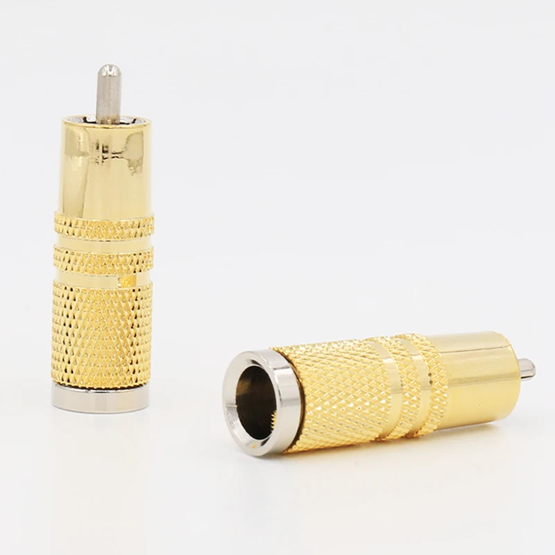VB448G RCA разъем чистый Купер золотая пластина мужские вилки 4 шт | Электроника