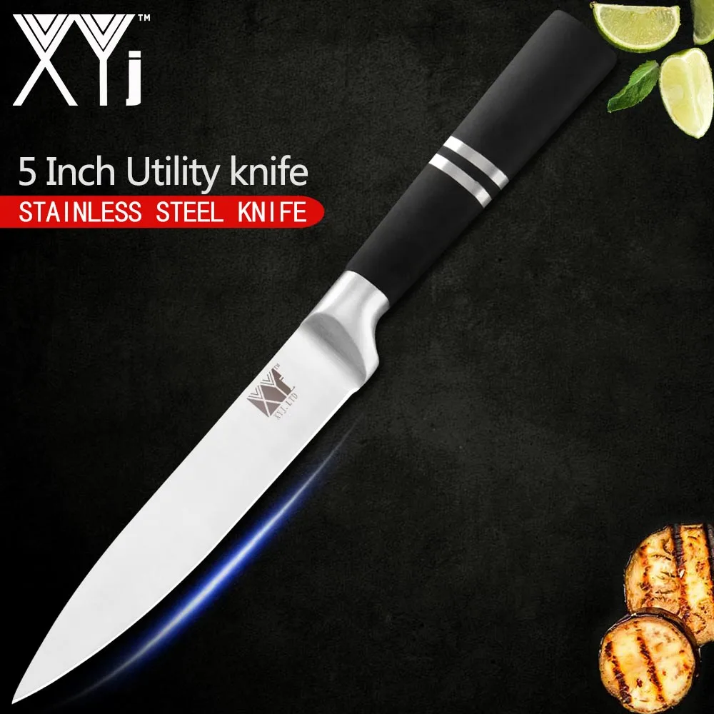 5 inch utility XYj, новинка, кухонный нож из нержавеющей стали, 3Cr13mov, набор кухонных поварских ножей, Ломтерезка для хлеба, стейк, сашими, нож, инструменты для приготовления пищи - Цвет: 5 inch utility