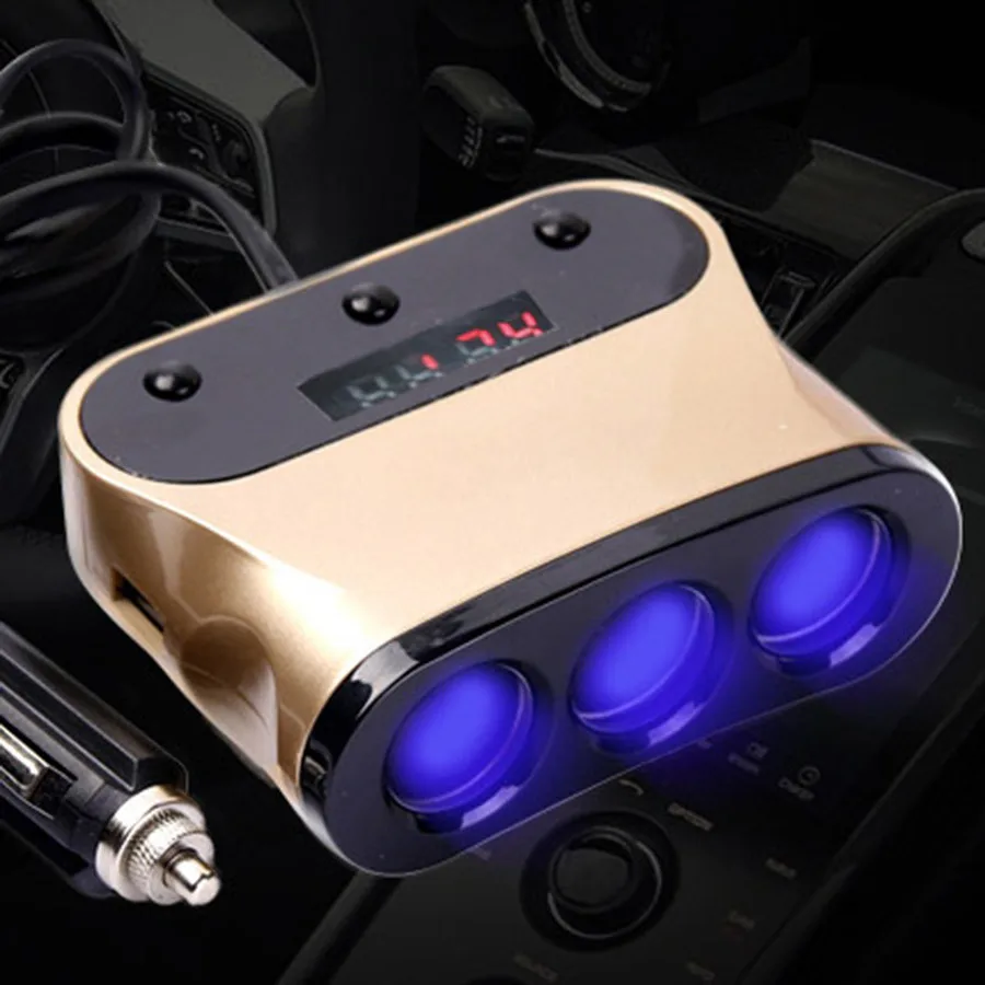 120 W 3-канальный Автомобильный Разветвитель Прикуривателя мульти розетки