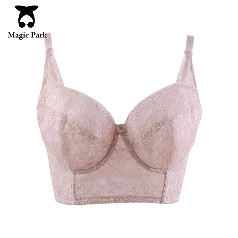 MagicPark 34/75 36/80DE 38/85CE 40/90CD Floral Women Bra Big Girl Bralette Push Up Adjustable Size Top Vest Bra|bra big size|bra bigbra up |