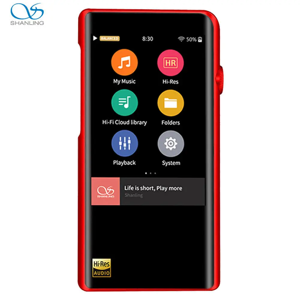 Red MP3 музыкальный плеер SHANLING M5s Hi-res Bluetooth WiFi без потерь Hifi DAC FlAC WAV DSD портативный воспроизводительный высококачественный звук - Цвет: Red