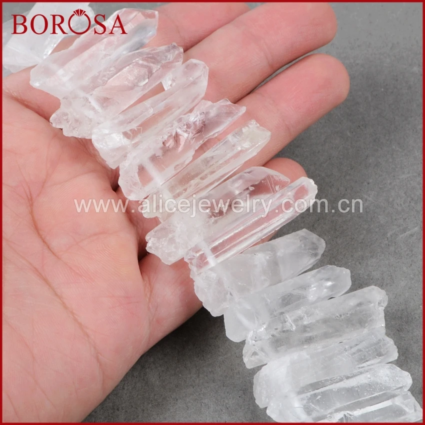 Кварцевые серьги-подвески BOROSA из натурального кварца ручной работы G0707 |