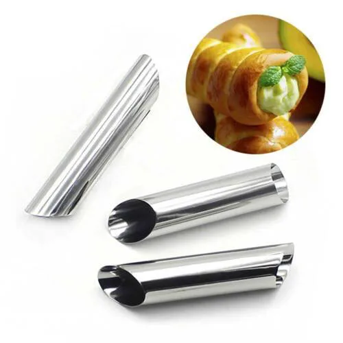 Brand New Style Stainless Steel Non Stick Danish Bread Baking Decor Cannoli Croissant Mold Tools Tubes 12pcs | Дом и сад