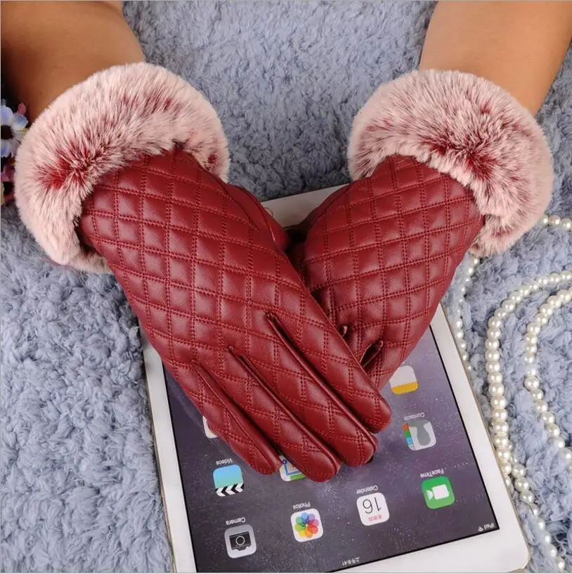 Теплая зима женщины перчатки натуральная Кожа Черные кожаные мужские женщин