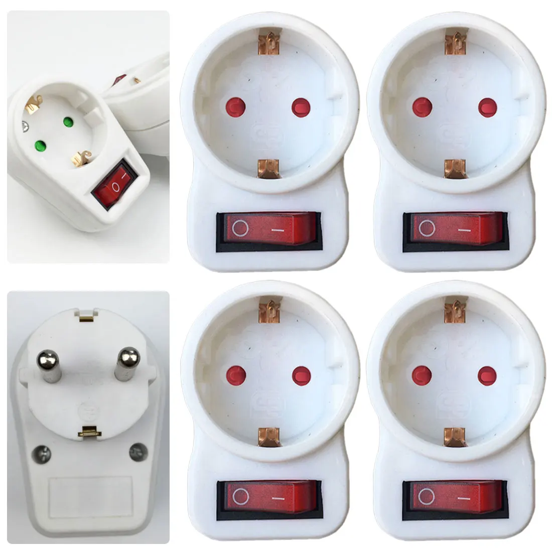 Европейская конверсионная вилка немецкая розетка с независимым переключателем