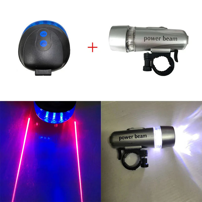 Светодиодный велосипедный передний головной светильник + задний набор