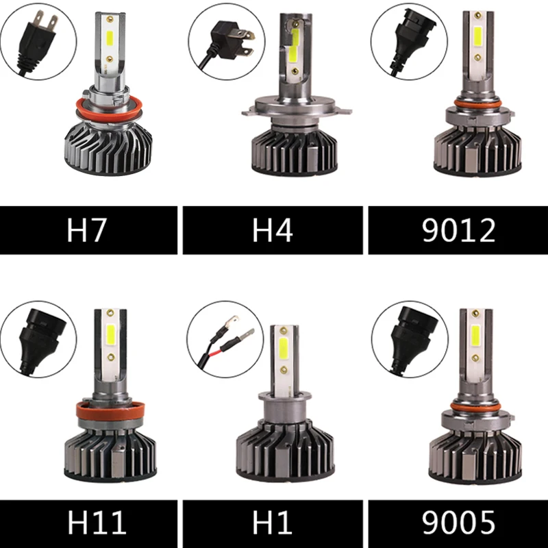 12V светодиодный Автомобильные фары лампы 72W фары для 8000LM Canbus Авто фары лампы H1 H3 H4 H7 H8 H9 H11 H13 9005 9006 6500K огни наборы ламп