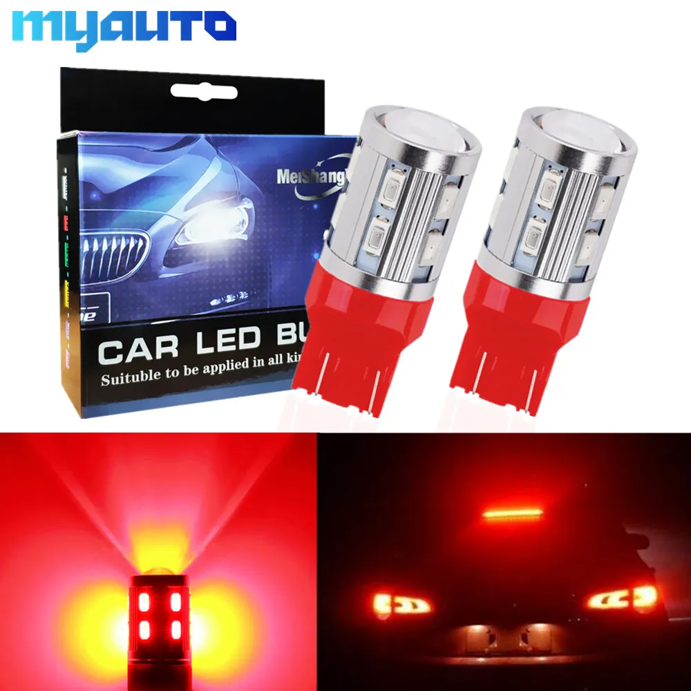 2 шт. W21/5 Вт T20 7443 красный светодисветодиодный 12 В чип Cree 12SMD 5730 автомобильная лампа