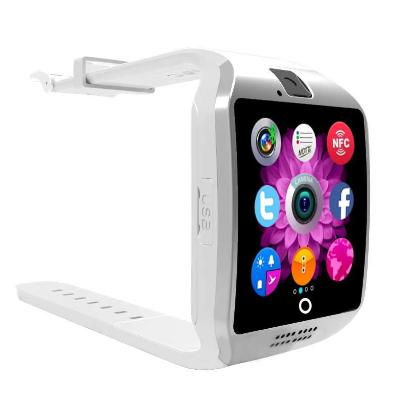 Jakcom Bluetooth Смарт часы Q18 с камерой Facebook Whatsapp Twitter Синхронизация SMS Smartwatch поддержка SIM