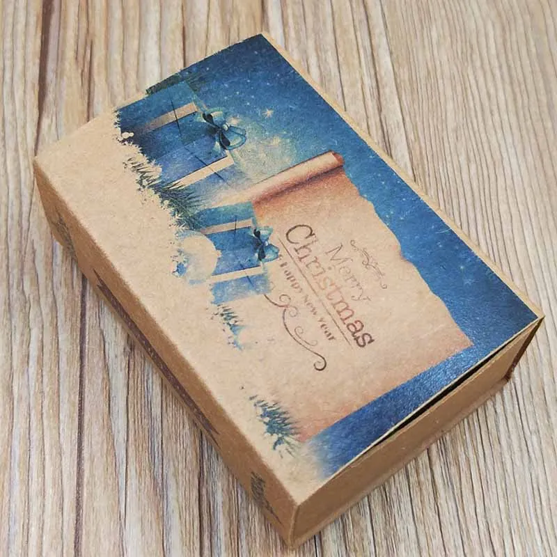 box as pic 5 шт в партии мульти дизайн Веселые новогодние подарки посылка слайд-box старинный крафт Diy ручной работы спасибо конфеты/коробки для свадебных сувениров - Цвет: box as pic