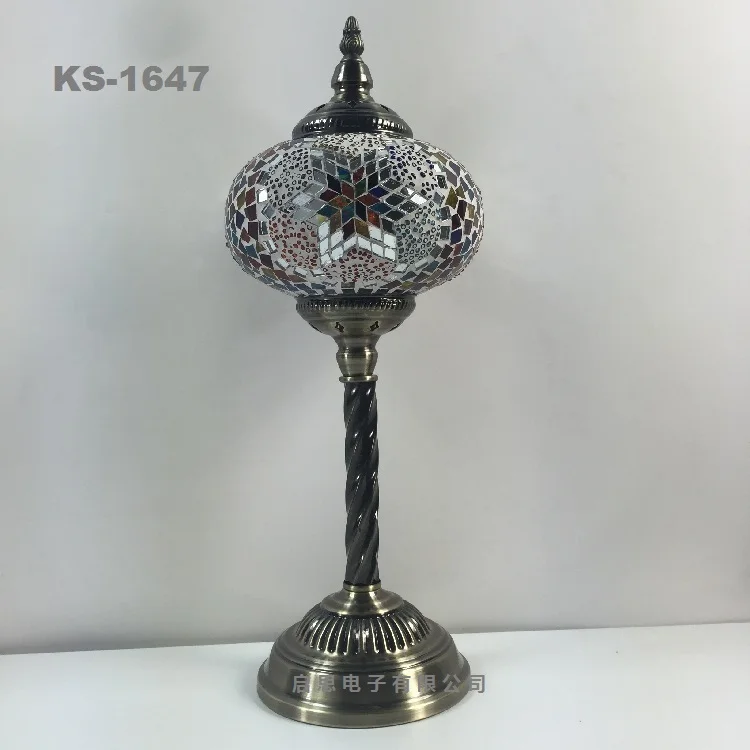 Турецкая мозаичная настольная лампа в стиле АР деко стекло ручной работы