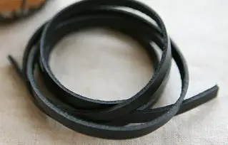 black DIY аксессуары для сумок из натуральной кожи, ремешок для браслета, ювелирное изделие, ручная работа, лоскутное шитье, необходимая воловья кожа, на метр, с шириной 1 см - Цвет: black