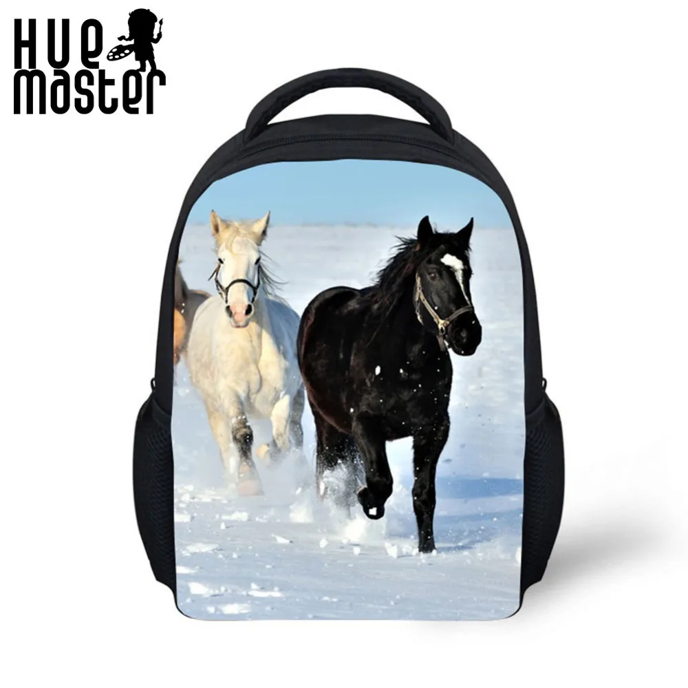 12 дюймовый школьный рюкзак с рисунком лошади подходит для мальчиков и девочек