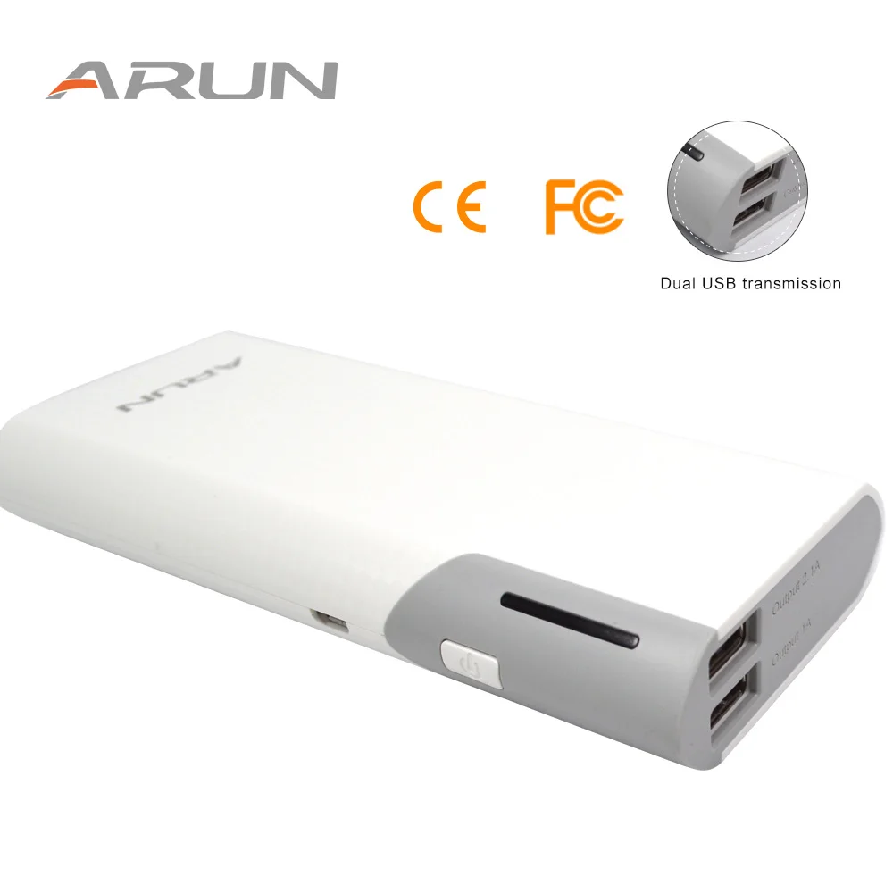 ARUN 10000 мАч Мощность Bank Dual USB высокая скорость зарядки Технология аварийного