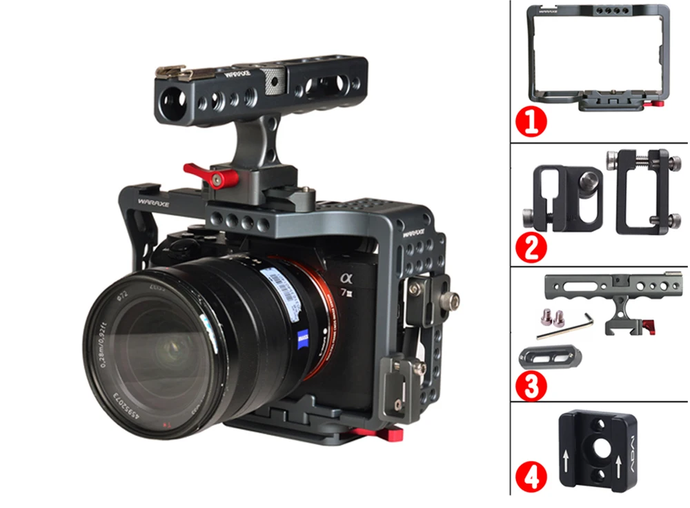 WARAXE A7R3 A73 A7III A7MIII3 реечная оснастка корзины буровые установки из sony A7RIII/A7III Камера с верхней ручкой-4151