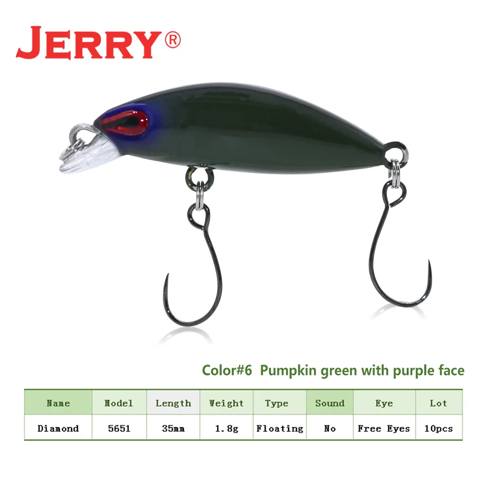 35mm Pumpkin green Jerry 1 шт. 35 мм 1,8 Г площадь потока Форель Приманка-вобла Сверхлегкий микро гольян рок рыболовные приманки искусственные приманки - Цвет: 35mm Pumpkin green