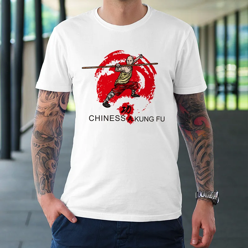Креативный дизайн китайская футболка кунг-фу с храмами шаолина мужские и женские