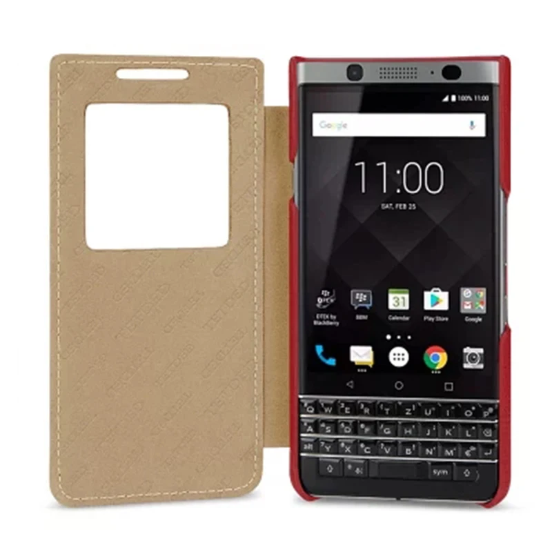 Чехол из натуральной кожи для Blackberry KEYone Window View, флип-чехол для телефона, чехол для Blackberry KEY one PRESS, чехол