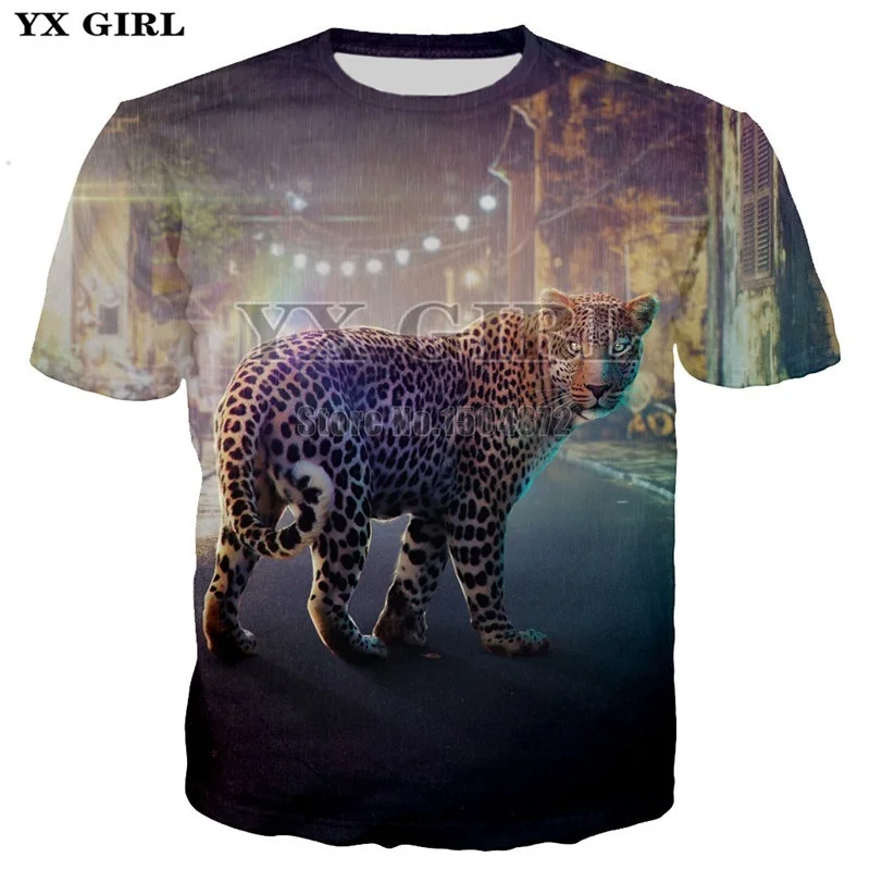 YX Girl бренд 2018 летние футболки с 3d принтом животных Футболка мужская Снежная