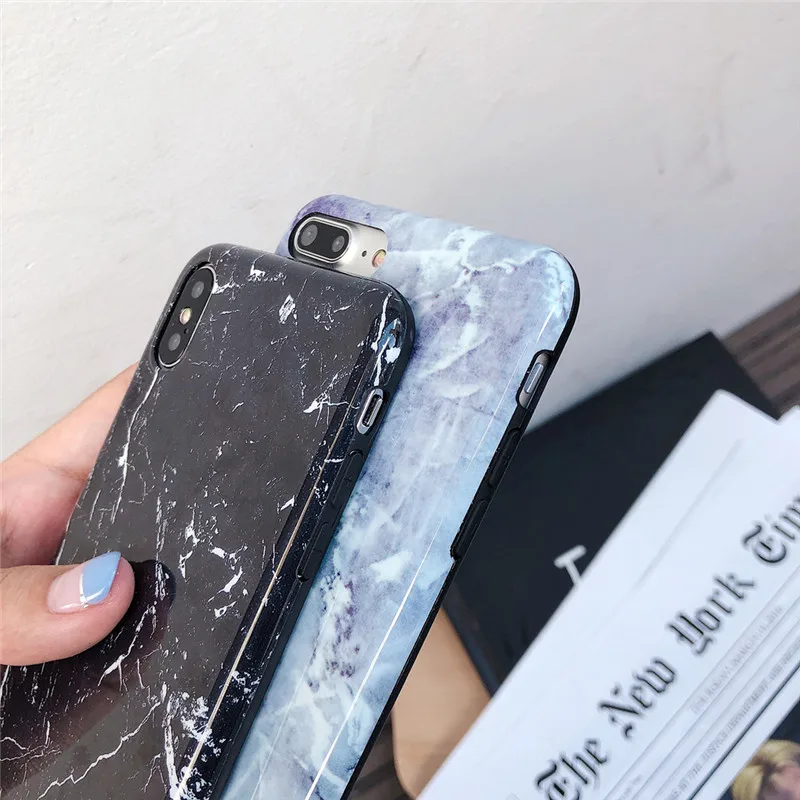 LUDI винтажный мраморный узор телефон чехол для iPhone 7 Чехлы X 6 6s 8 Plus Мягкий
