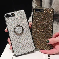Luxury Bling Shinning Glitter Powder Soft Case For iPhone Plus Pro Max Cover Finger ring for iPhone Max Cases