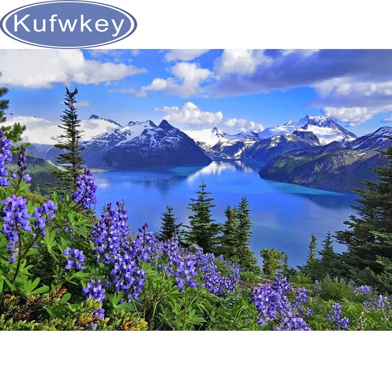 С изображением заснеженной горы diy Алмазная Живопись Вышивка крестом Набор