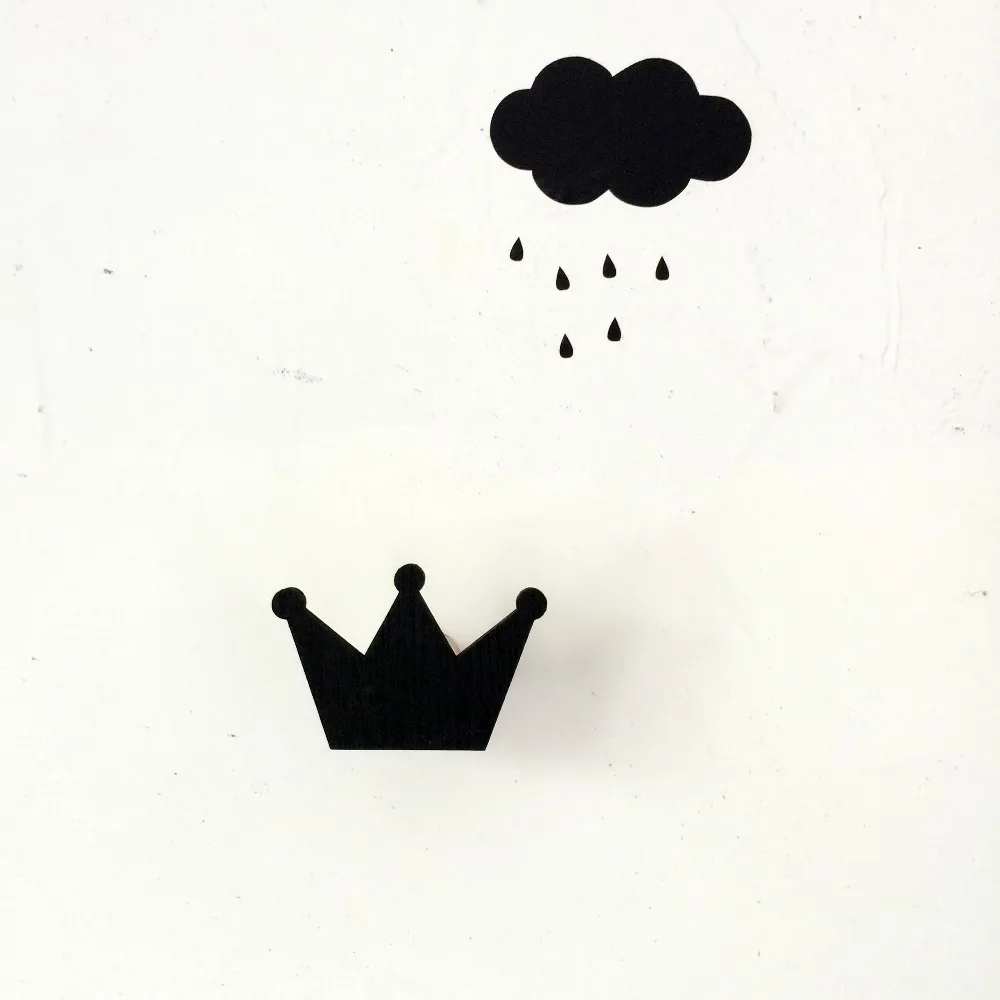 

Ins hot Wooden Crown Decoration , Cute Kids Room Clothes Hook Baby Room Wall Decorate Children Room Crown Princess Decor