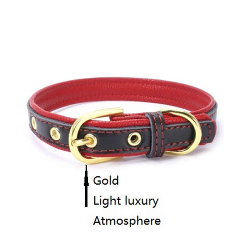 Ошейники для собак роскошные золотые удерживающие Кольца двойные из натуральной