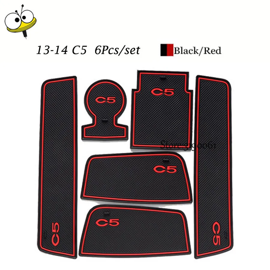 

Left Drive Accessories Rubber Auto Luminous Door Pad Anti-Slip Cup Holder Mat Cushion For Citroen C5 2013-2014 Gate Slot