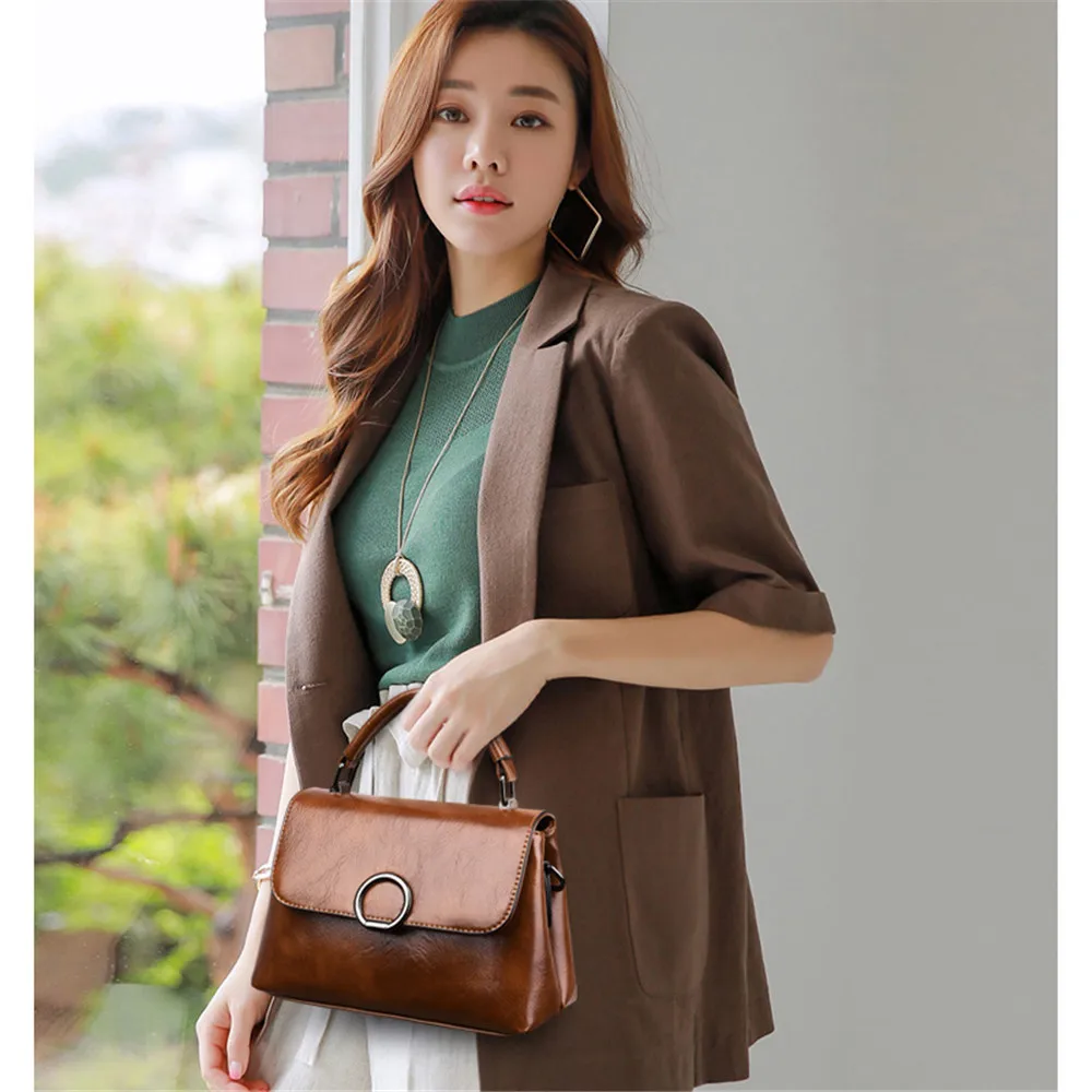 

2021 Lady Handbag First Layer Cowhide Messenger Bag Genuine Leather Shoulder Bag Messenger Bag Women's Crossbody Bags Sac a Main