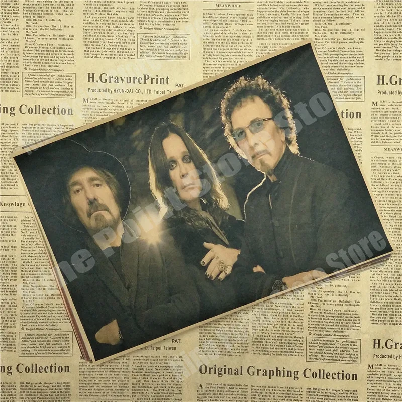Серый Black Sabbath. Плакат Оззи Осборн. Украшение для домашнего интерьера крафт-кислотная рок-музыка плакат рисунок ядро наклейки на стену 30x21 см - Цвет: Серый