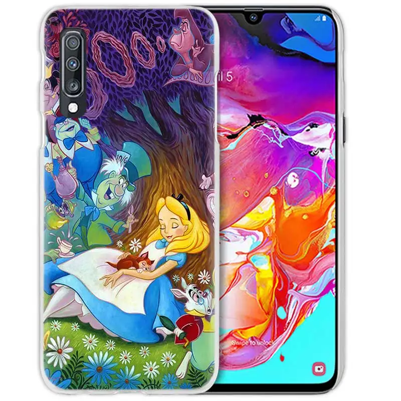 Алиса в стране чудес чехол для samsung Galaxy A50 A70 A80 A20e A60 A40 A30 A20 A10 A8 A6 плюс A9 A7 жесткий чехол с рисунком из аниме чехол для телефона