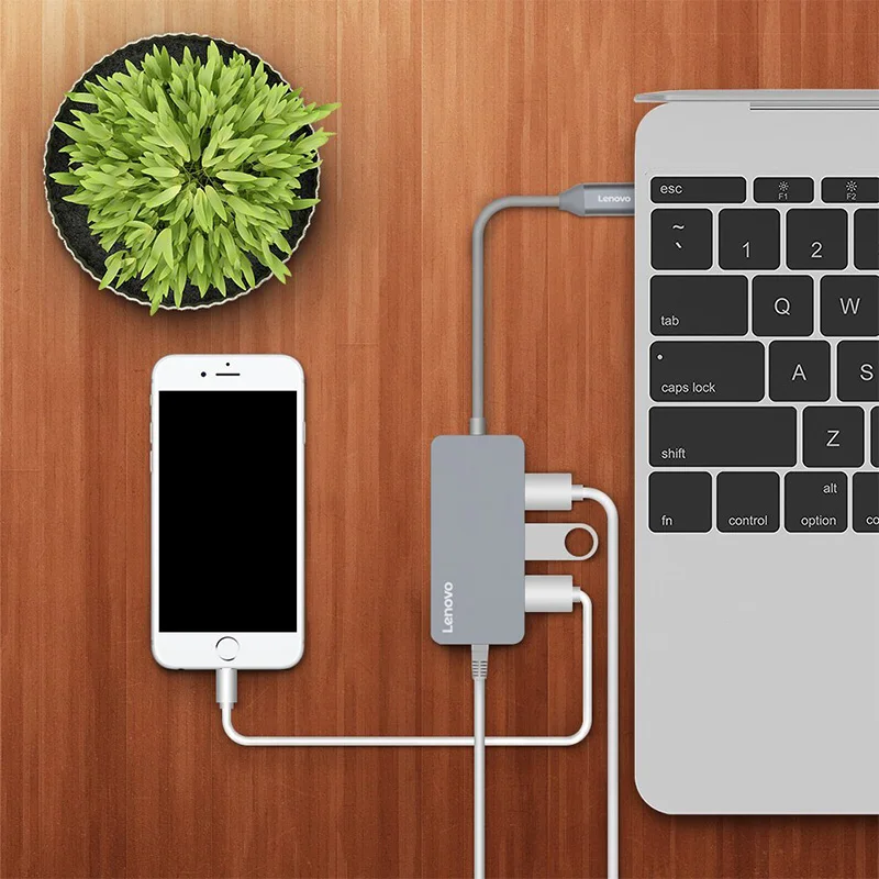 Lenovo USB c концентратора Gigabit Ethernet адаптер 3 Порты и разъёмы 3.0 RJ45 сетевой карты 10/100