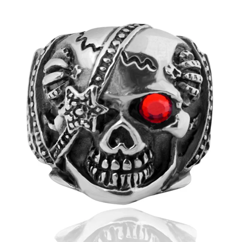 Мужские ювелирные кольца с черепом для мужчин байкерские серебристые черные