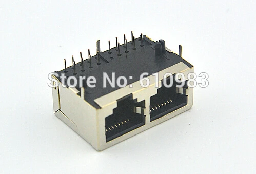 50 шт./лот двойной порт сетевой интерфейс RJ45 разъем сеть transposon 8 контактный 59 1X2