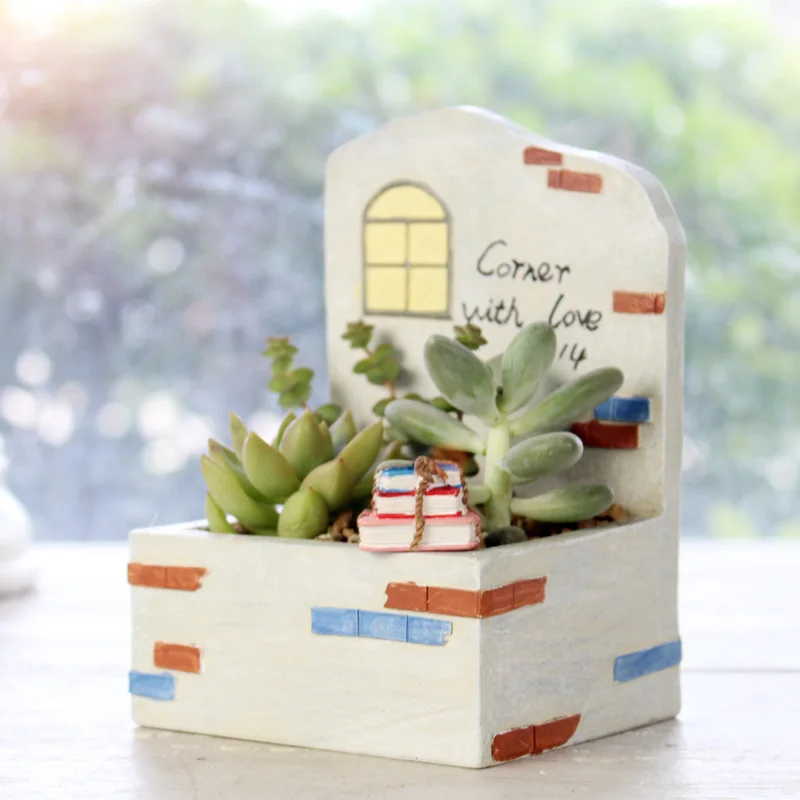 Садовый домик 1 шт. Цветочная горшка для суккулентных растений декоративный