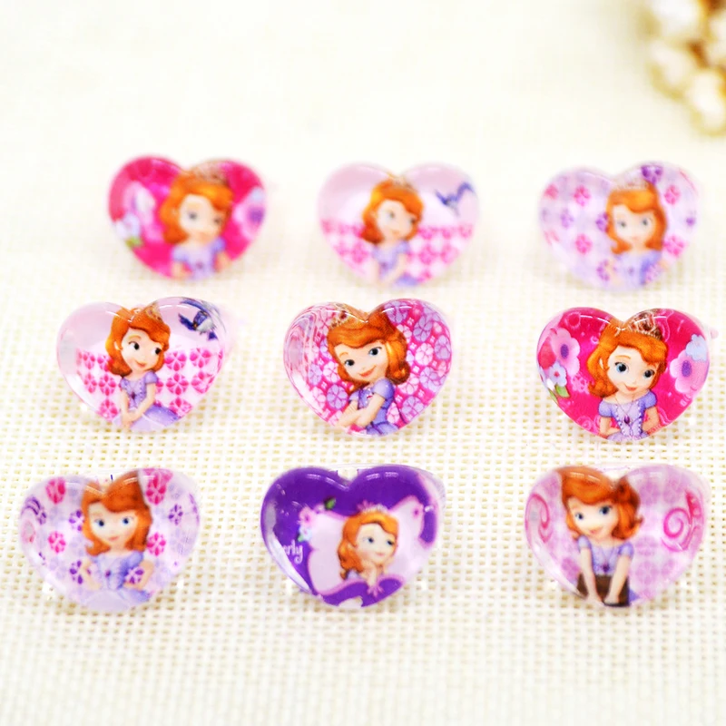 20 шт. милые разноцветные кольца принцессы с героями мультфильмов София первое