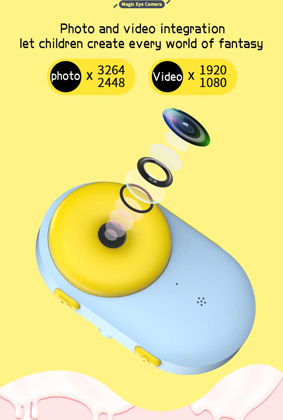 Детская HD мини-фотография 32G wifi Водонепроницаемая профессиональная цифровая камера обучающая видео подарок на день рождения Детские игрушки